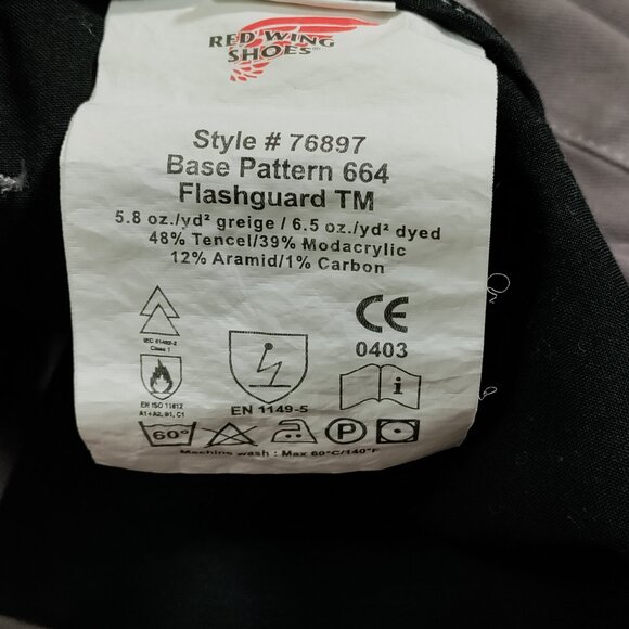 Red Wing FR Pants Mens 42x30 Gray Reflective Bands Tencel Aramid NFPA 2112 HR2 - Picture 5 of 11